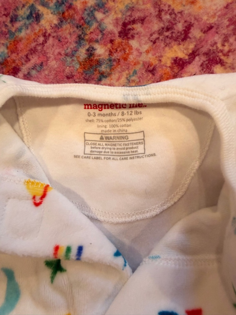 Magnetic Me Space Print Footie Pajamas 0-3 Months Rocket Ship Magnetic Sleeper - Picture 2 of 2